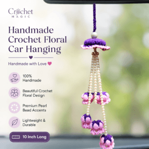 Crochet Car Hangers – Handmade Floral Rear View Mirror Decor