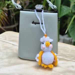 Handmade Crochet Chick Bag Charm | Cute Amigurumi Purse Charm